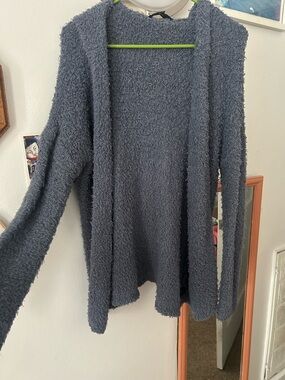 WHIT Charcoal Gray Plush Open-Front Women's Cardigan